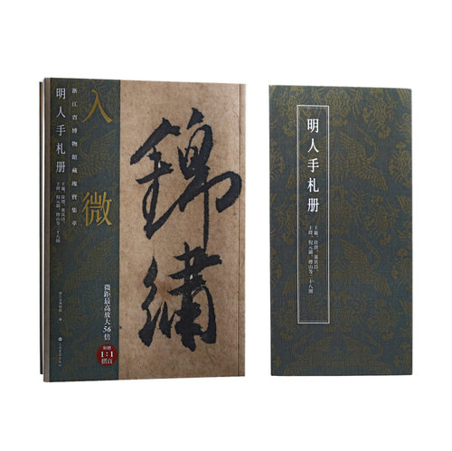 【旗舰正版】明人手札册 入微--浙江省博物馆藏瑰宝集萃 原大折页微距放大册 明代名家手札尺牍 董其昌王铎徐渭行草书法临摹碑帖