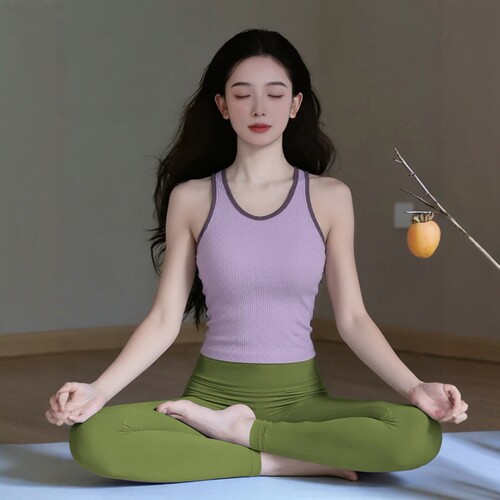 夏季速干带胸垫瑜伽背心套装