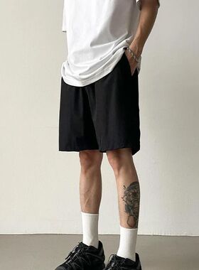 LU轻量化短裤夏季舒适健身休闲速干弹力运动鸟加五分裤直筒垂感潮