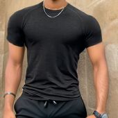 紧身跑步训练服 打底衫 无缝提花运动健身短袖 T恤透气弹力圆领夏季