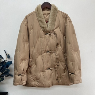 冬季国风新品妈妈装羽绒服宽松保暖外套中老年奶奶老人衣服女装