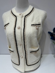 高贵妈妈秋冬厚毛衣外套圆领宽松仿水貂绒短款中老年女装上衣开衫