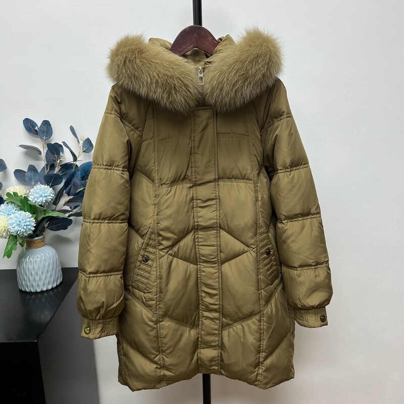 冬季妈妈装加厚保暖中长款羽绒服