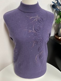 100纯羊毛秋冬中老年人气质风保暖宽松大码妈妈装奶奶针织毛衣女