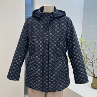 冬季新款时尚妈妈装85绒羽绒服外套中老年拉链收腰连帽中长款上衣