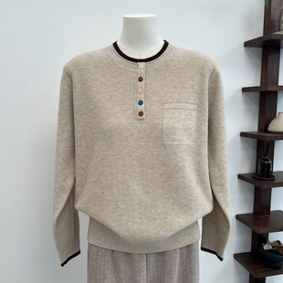 上衣套头中老年女毛线衣打底衫 毛衣宽松长袖 针织衫 秋冬简约妈妈装