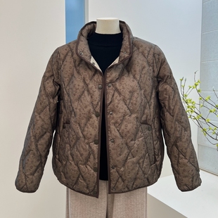 冬季新款妈妈装羽绒服短款外套90白鸭绒宽松盘扣中老年保暖上衣女