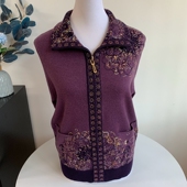 老太太衣服宽松拉链上衣 毛衣秋冬中老年妈妈装 奶奶装 花色针织开衫