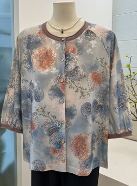 春夏薄款妈妈装T恤中袖开衫