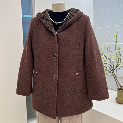 秋冬妈妈装毛呢外套加厚保暖大衣