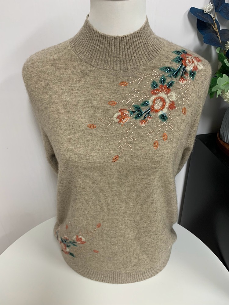 专柜品100%纯羊毛秋冬妈妈装宽松