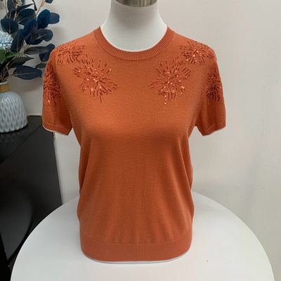 夏季纯色天丝妈妈装T恤短袖针织