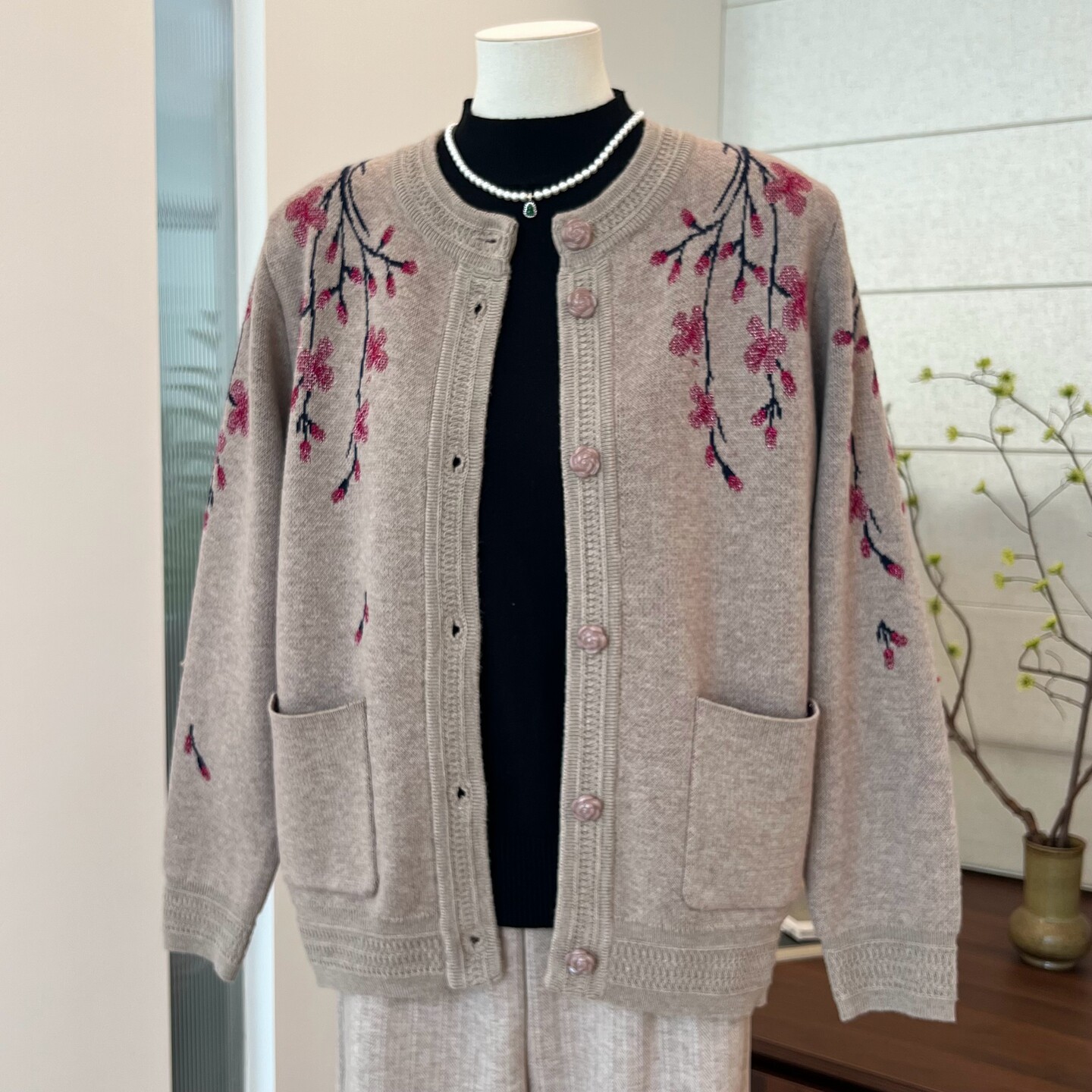 宽松大码加绒冬季毛衣外套女