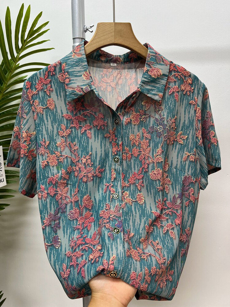夏季薄款花色新品妈妈装中老年人