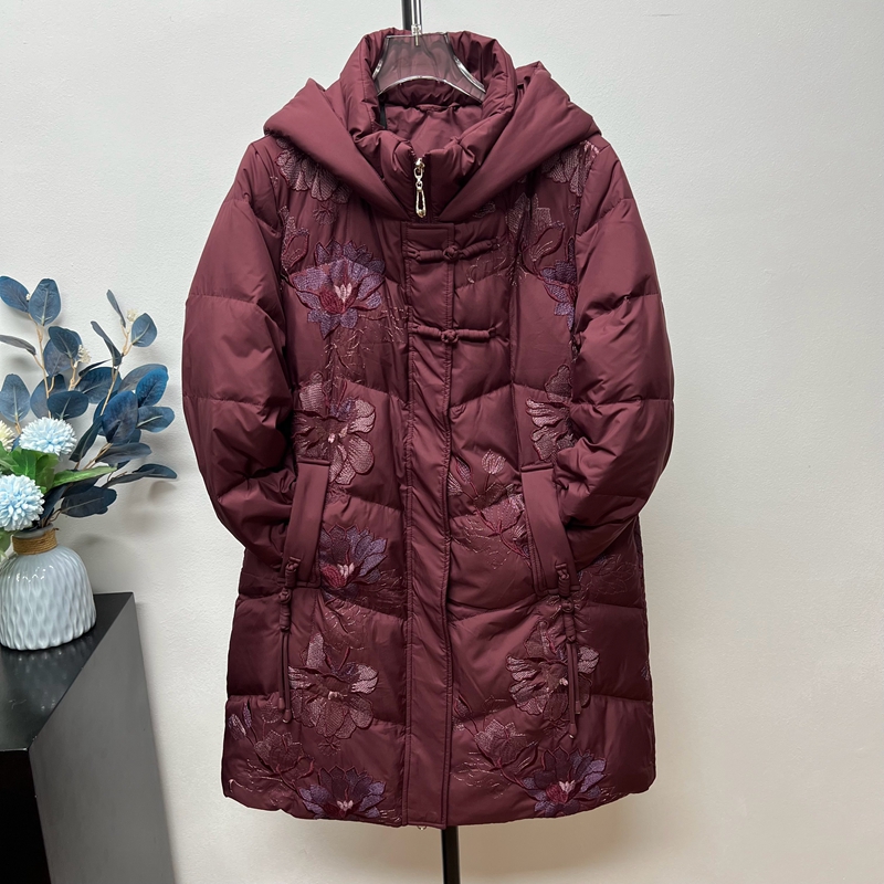 冬季奶奶装保暖羽绒服中长款外套
