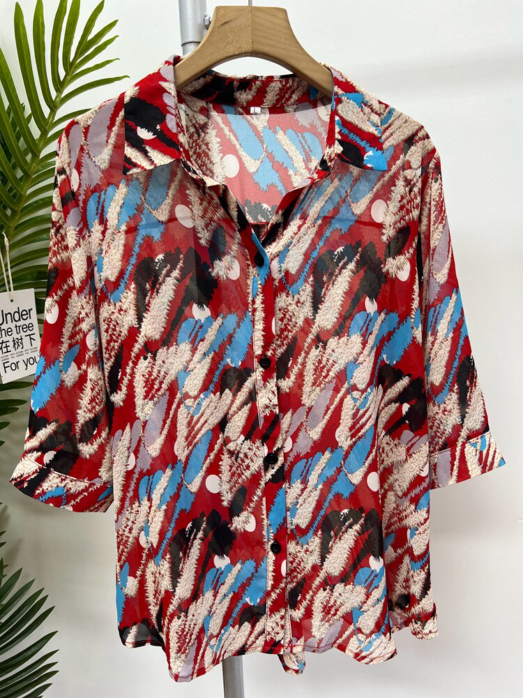 夏季薄款花色新品妈妈装防晒衣服