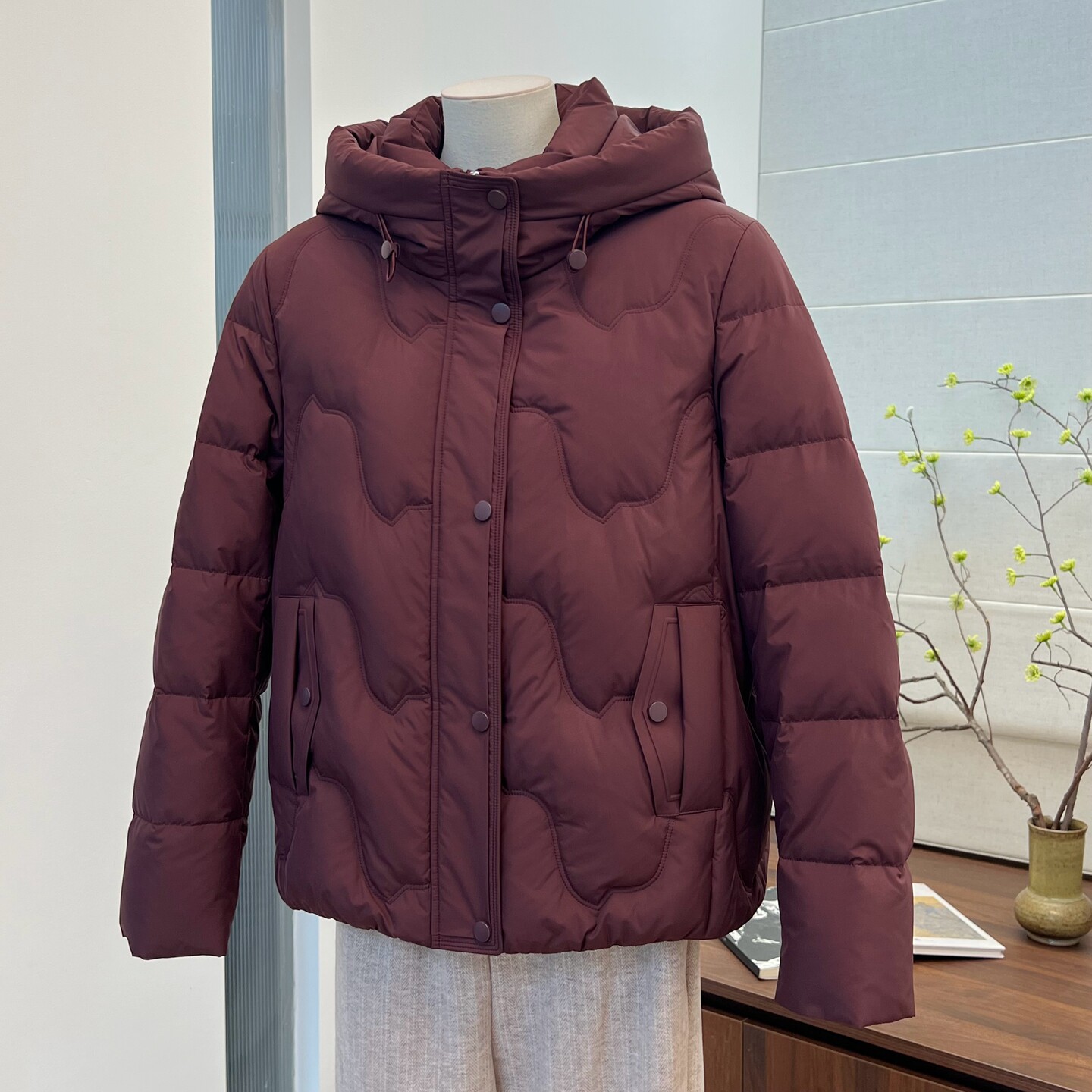 妈妈装连帽羽绒服女冬季短款