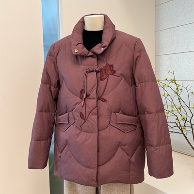 中式新品冬季妈妈装羽绒服外套