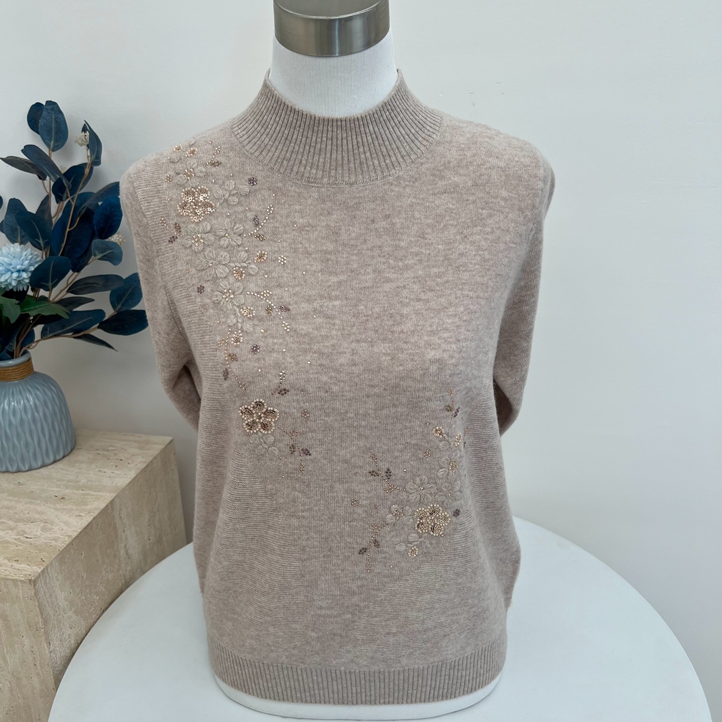 秋冬100纯羊毛纯色妈妈装半高领宽松针织衫保暖中老年毛衣打底女,女装/女士精品,中老年女装,淘宝优惠券,粉丝福利购,淘宝优惠卷