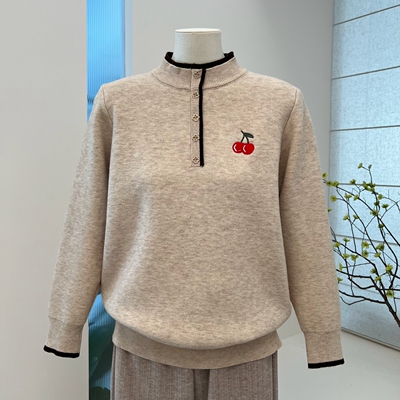 老年人冬季保暖针织毛衣半高领