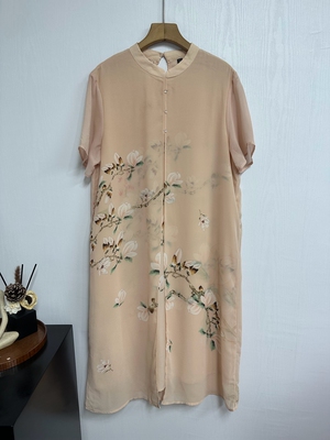 高贵妈妈夏装洋气短袖连衣裙