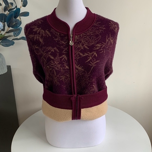 毛衣中老年老太太保暖上衣女 7080岁奶奶加绒加厚短款 宽松大码 冬季