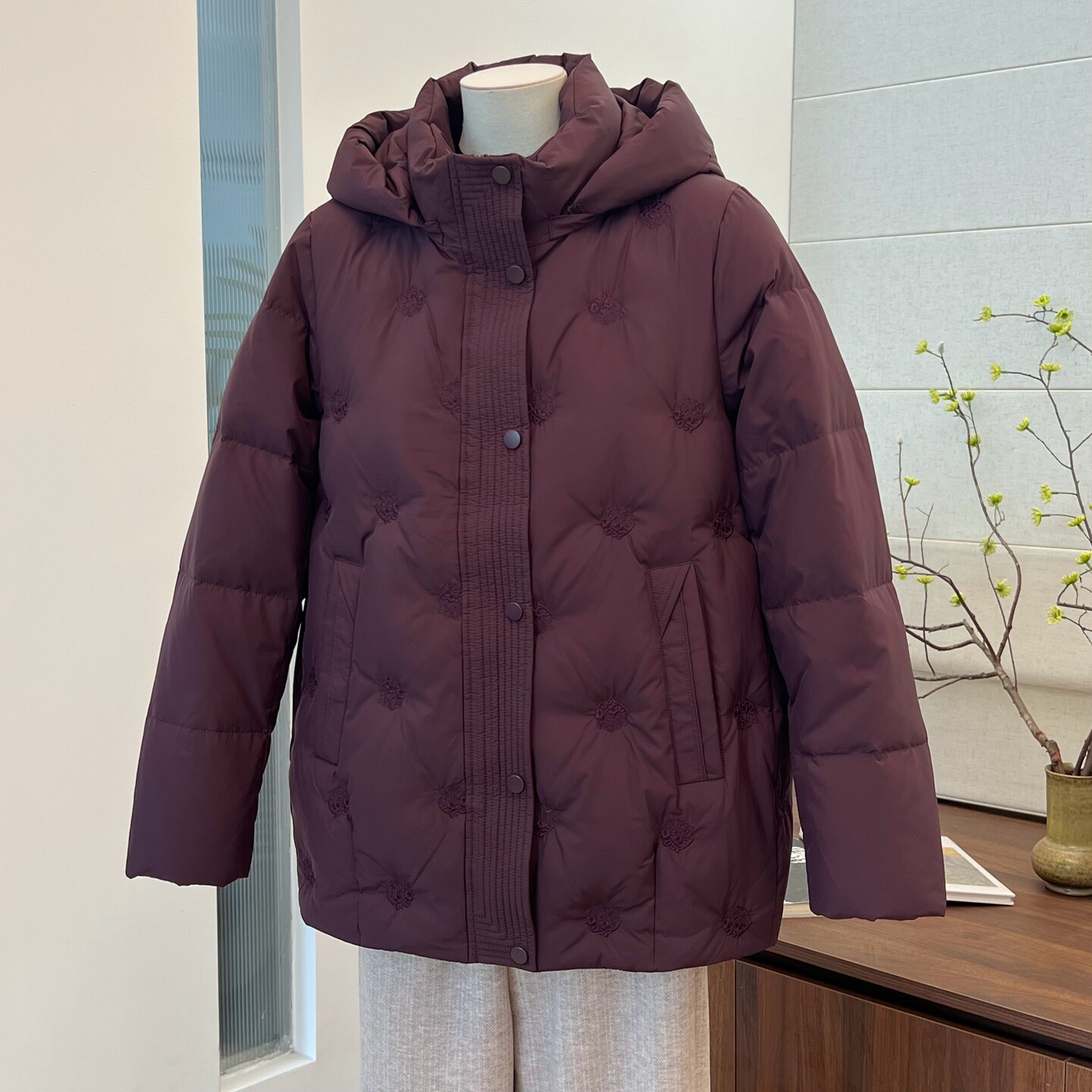 妈妈装连帽羽绒服女冬季加厚外套