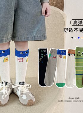 男童中长筒袜子春秋纯棉