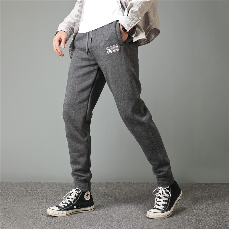 Jogger Pant秋冬新款加绒休闲裤潮男小脚裤青年运动长裤厚款卫裤