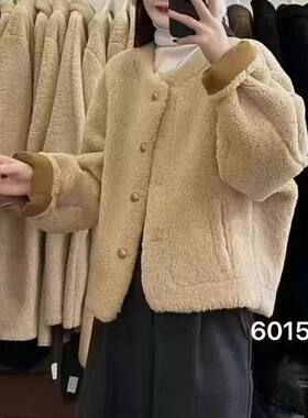 2025秋冬新款外套女羊羔毛时尚小香风短款加厚小个子上衣百搭显瘦