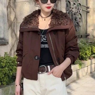 羽绒棉服轻薄女2023秋冬潮牌爆款短款小个子棉袄时尚洋气外套减龄