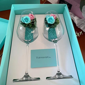 正品 蒂芙尼香槟杯红酒杯高脚对杯生日结婚伴手礼物 Co. Tiffany