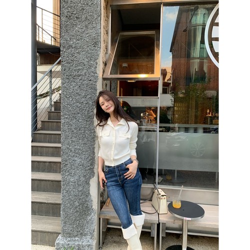 Wcouture韩女氛围感夹克毛衣开衫