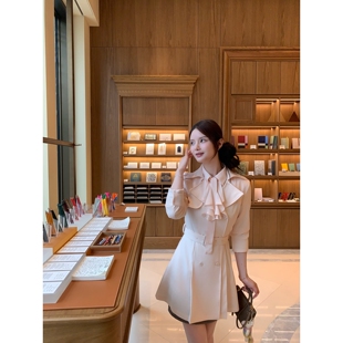 风衣裙外套 正肩廓形中短款 半熟芝士Wcouture原创 显瘦又显嫩