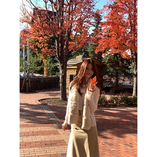 富贵花Wcouture原创 老钱风内搭 兔毛皮草拼接羊毛针织马甲坎肩