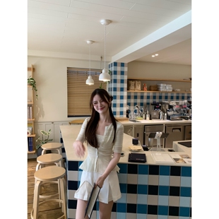 星冰乐Wcouture原创新品 亮晶晶纱线 收腰镂空针织开衫上衣两穿