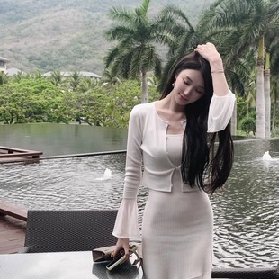 连衣长裙 万能透明裙摆拼接鱼尾针织无袖 绕指柔Wcouture原创 夏季