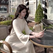 懒人裙 一身温柔力Wcouture不费力冬季 版 加厚浣熊绒针织连衣长裙