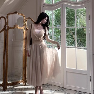 芭蕾天才Wcouture原创 假两件超细精纺羊毛舞蹈服收腰针织上衣