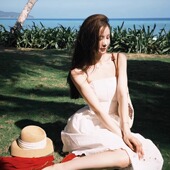 轻松感 好天气Wcouture原创 身心愉悦 假两件鱼骨抹胸连衣长裙