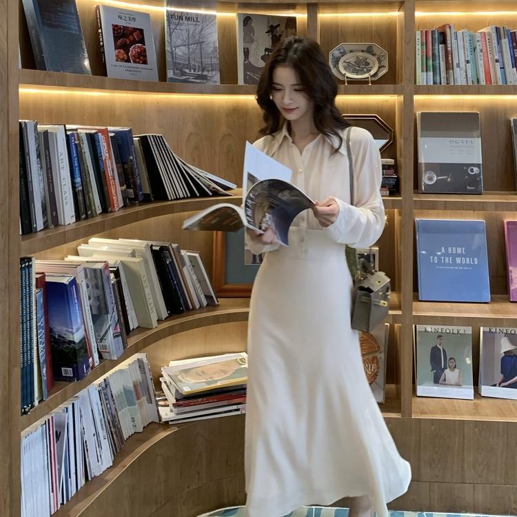 禁欲系大小姐Wcouture原创新品 透明雪纺拼接假两件衬衫连衣长裙