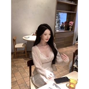 背心 氛围感微缎面柔软蕾丝白色吊带修身 黛西 珍珠Wcouture原创