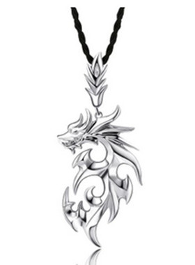 s925纯银吊坠男士项链霸气龙头