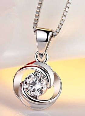 纯银四叶草轻奢项链女锁骨链情人