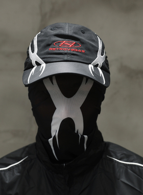 ＜RTVG＞RETROVEGAS国潮牌街头潮流男女调节运动休闲棒球弯檐帽黑