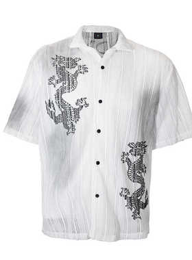 *RTVG×BLACK8*龙发联名款中国龙新中式针织短袖衬衫