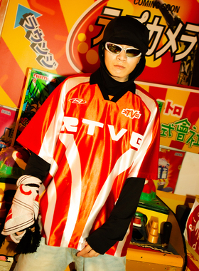 RTVG[RETROVEGAS]国潮牌街头潮流男女刺绣红色休闲足球短袖POLO衫