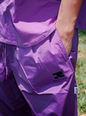 RTVG[RETROVEGAS]国潮牌街头男女宽松紫色套装运动休闲工装长裤