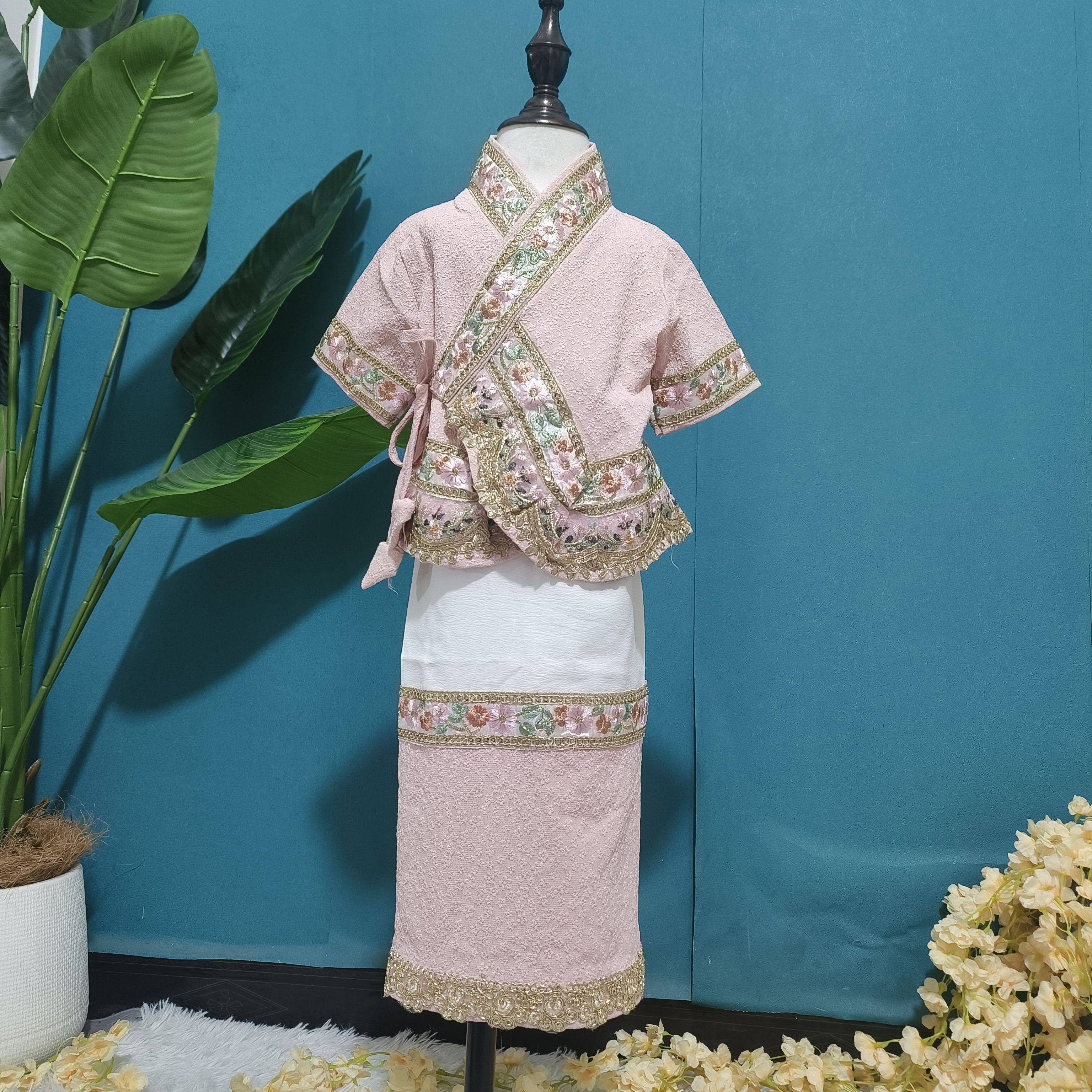 西双版纳新款傣族服装女童套装民族风舞蹈演出服儿童少数民族套装