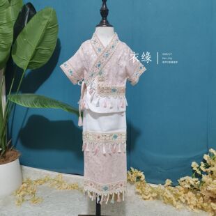新款西双版纳傣族服装女童套装民族服装夏季儿童少数民族演出服